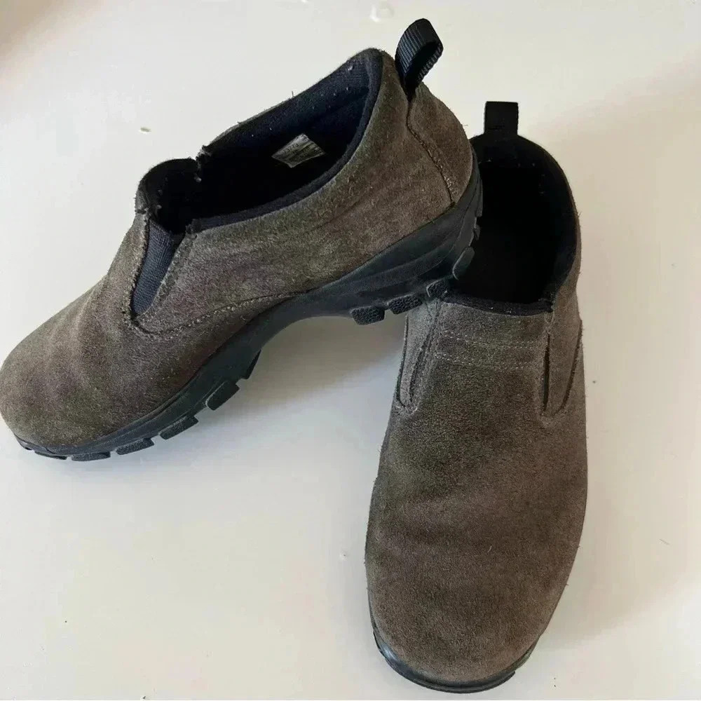 Lands End All Weather Suede Moc Slip On Shoes - Lt Brown Size 7 GUC